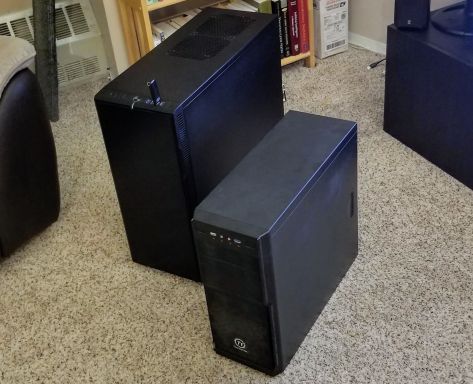 The new server and its older little brother.