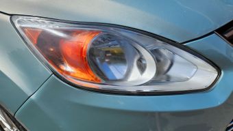 After, left headlight closeup.