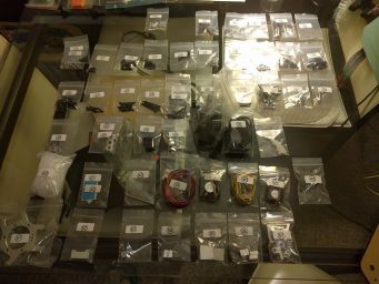 Lots of 3D printer parts, in baggies.