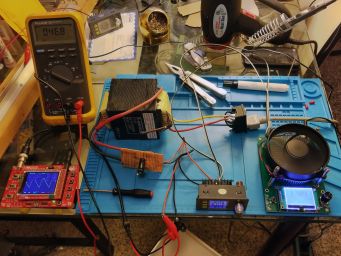 An end-to-end test set up of my power supply.