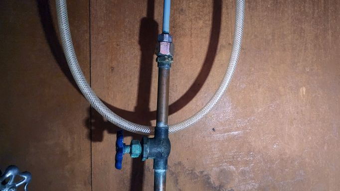 The original supply line for the sink.