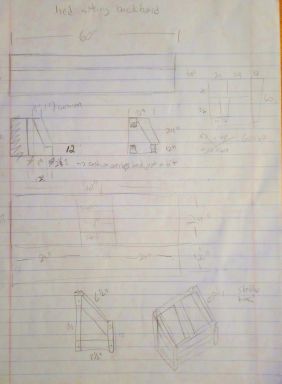 The very first paper plans for the bedsofa.