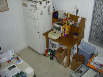 The kitchen hutch which inspired the electrical outlet.