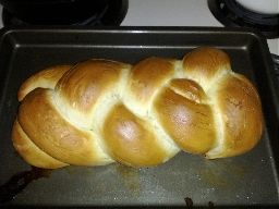 Challah bread, after baking.