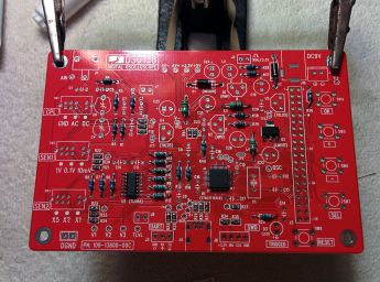 Next some of the through hole parts: here resistors, chokes, and diodes.